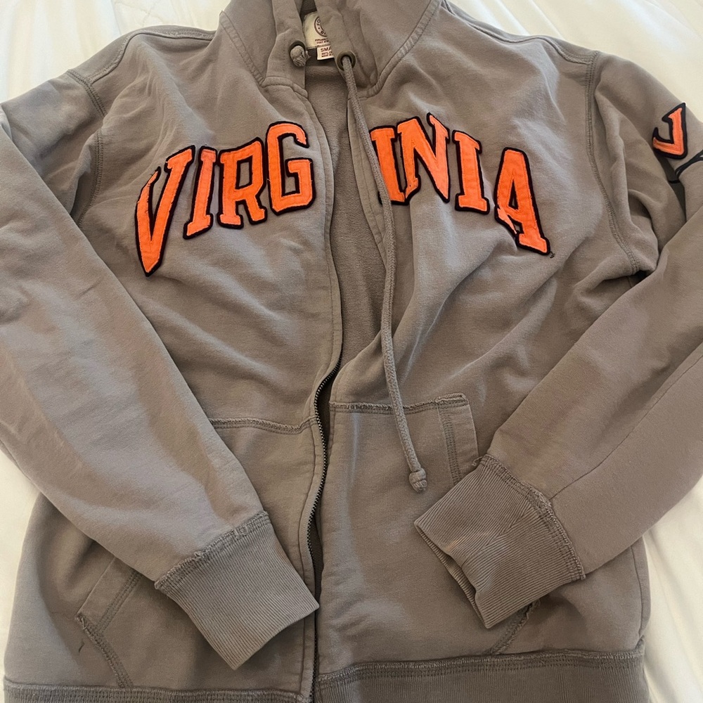 Gray Hoodie with Orange Virginia Logo